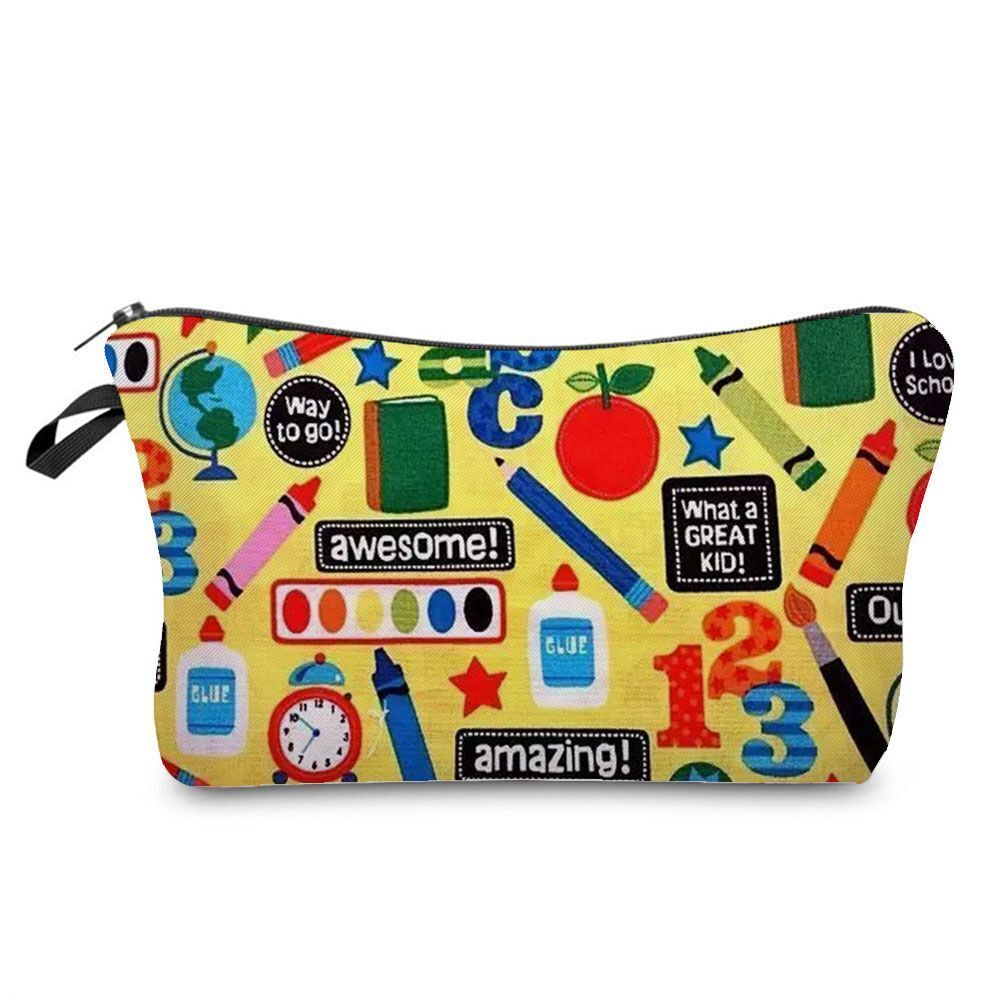 Natural Science Printed Student Pencil Case Teacher Cosmetic Storage Toilet Bag