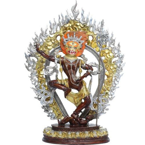 38cm Copper Simhavaktra Dakini Statue Tibetan Buddhism Simhamukha