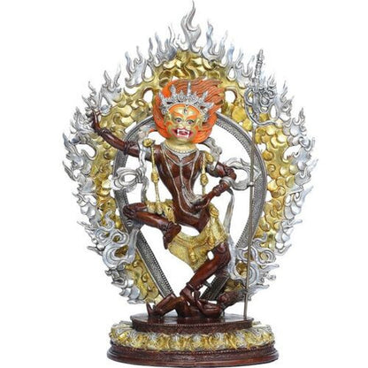 38cm Copper Simhavaktra Dakini Statue Tibetan Buddhism Simhamukha