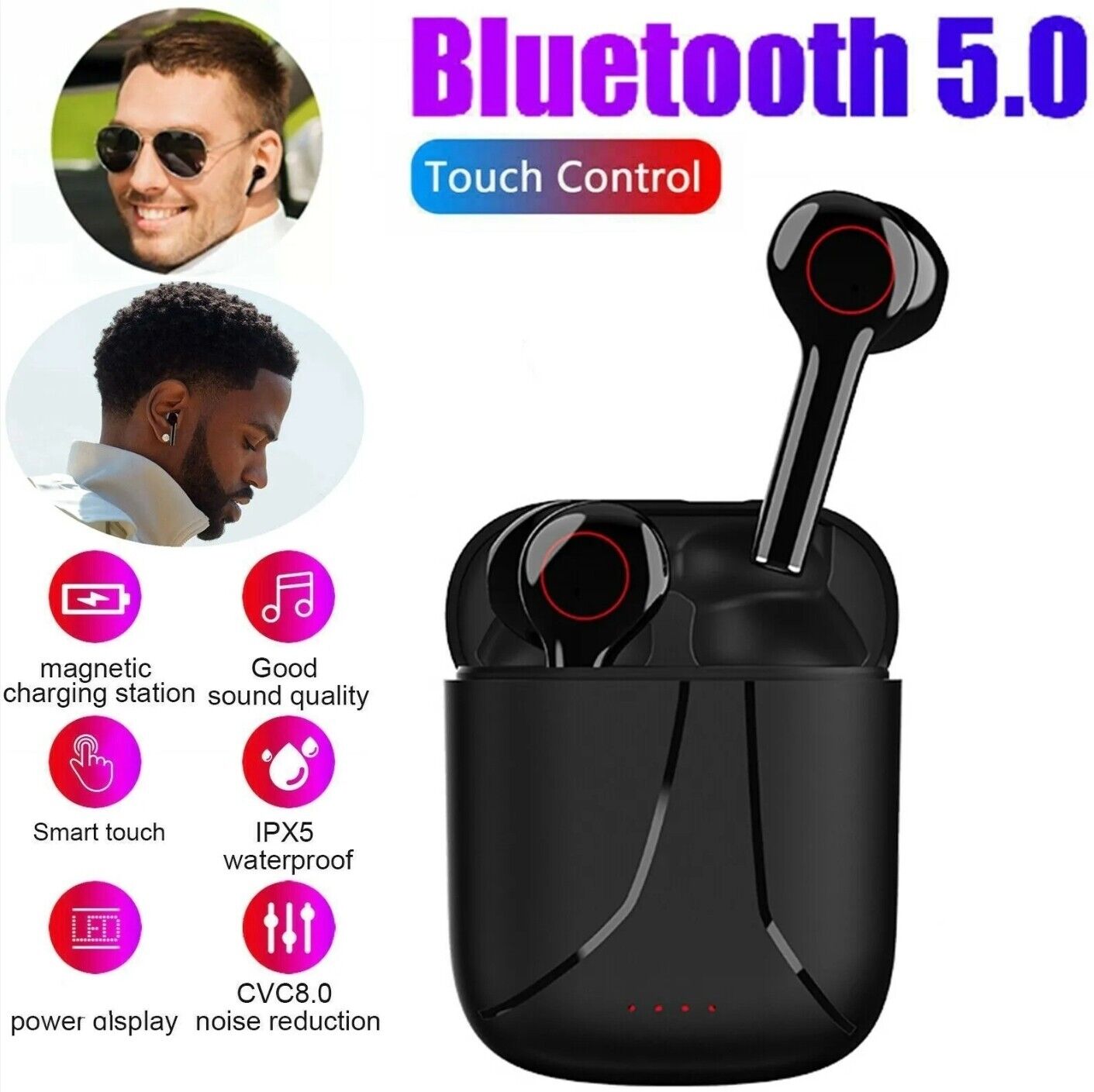 Audifonos Bluetooth 5.0 Inalambricos Auriculares para Telefonos Celular Tablet