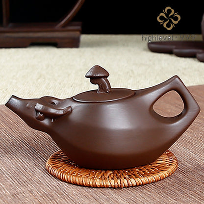 130ml Chinese Yixing Ox Design Purple Clay Pot Zisha Clay Pottery Teapot Tea Set