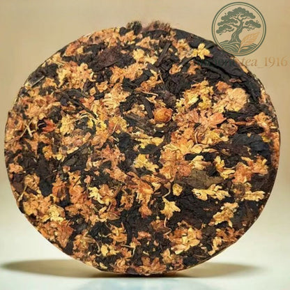 357g Ripe Pu'er Tea Cake Yunnan Jasmine Scented Aged Compressed Tea