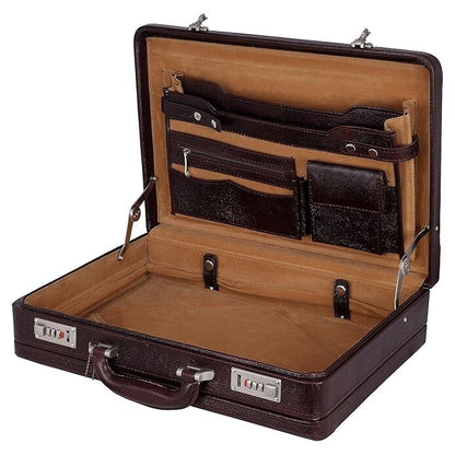 New Leather Travel Briefcase Combination Lock Office Business Handbag