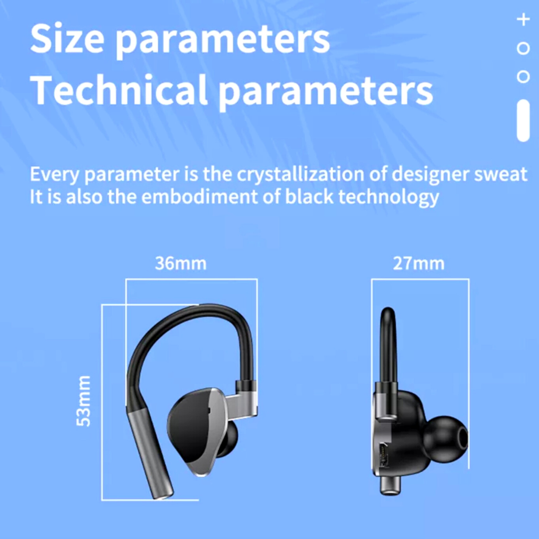 Wireless Bluetooth 5.2 Earpiece Headset Driving Trucker Earbuds Noise Cancelling