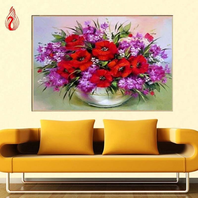 DIY Diamond Embroider Beautiful Flowers Diamond MosaicTile 5D Diamonds Painting
