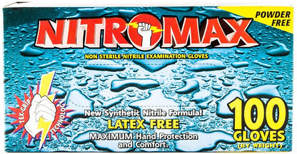 100 Count SIZE X-LARGE Powder-Free Nitrile Gloves, 5 Mil, Food Grade, Disposable