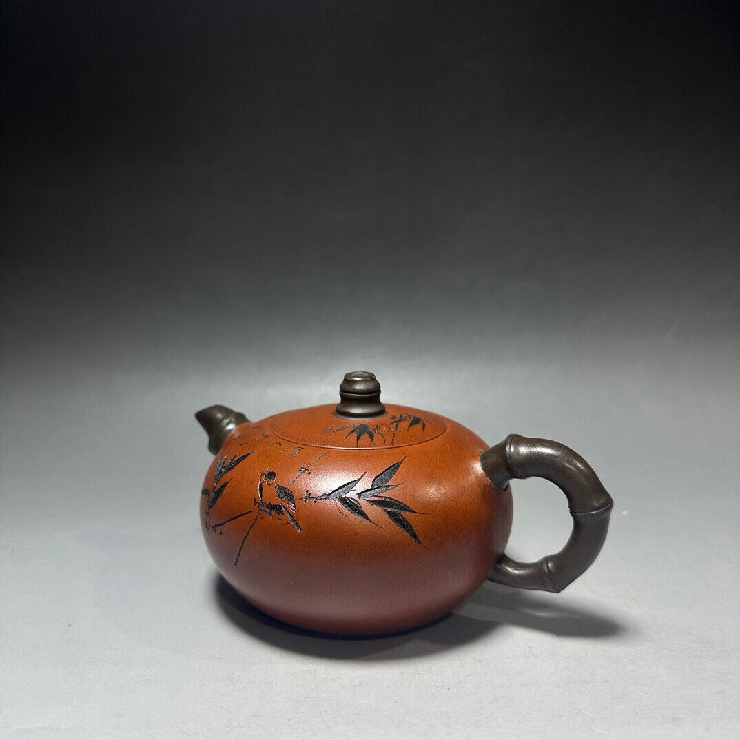 Chinese Yixing Zisha Clay Handmade Exquisite Teapot（竹韵 底款：周桂珍）