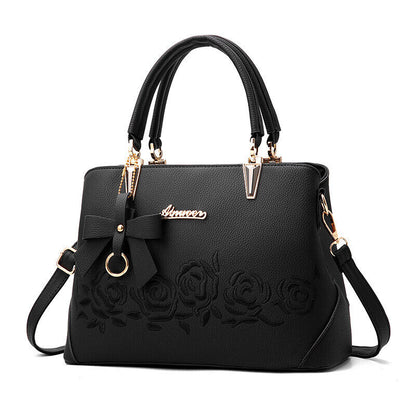 Fashion Women Ladie PU Leather Handbag Shoulder Bag Flower Satchel Messenger Bag