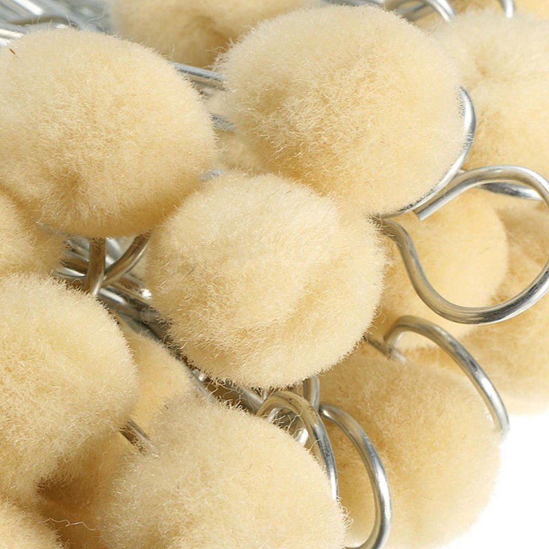 New 50pcs/Set Leather Tool Wool Daubers Ball Brush Leather Dye Tool Metal Handle