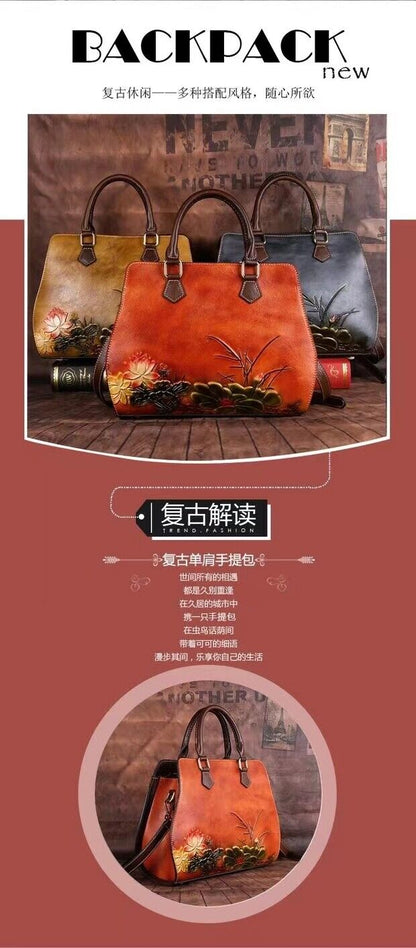 High quality Leather Glam Girls Slim Expandable Leather Shoulder Tote Bag