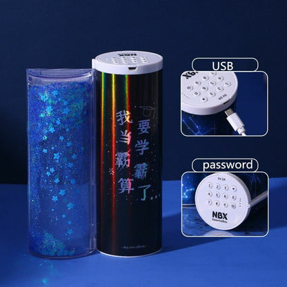 Pencil Case Translucent Quicksand Kawaii NBX Solar Calculator Box School Supplie