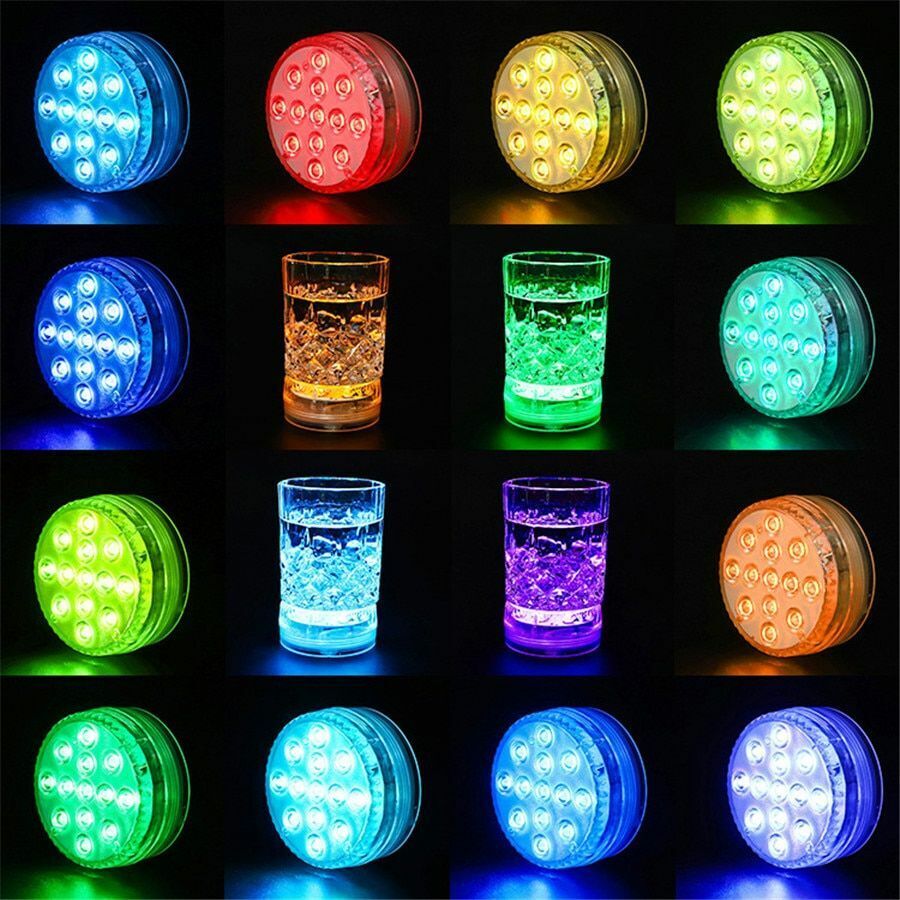 Swimming Pool Light 13 LED RGB Submersible Magnet Suction Cup Underwater Night