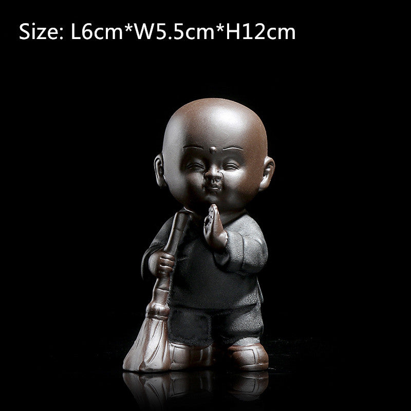 Yixing Zisha Tea Pet House Warming Gift Study Decoration Handmade Monk Statue