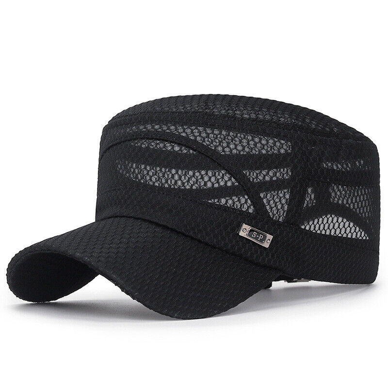 Trucker Hat Mesh Baseball Snapback Cap Adjustable Flat Visor Plain Hip Hop Mens