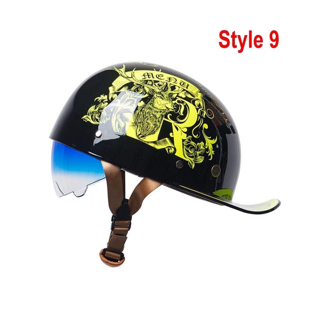Motorcycle Helmet Vintage Helmet Baseball Cap Half Helmet Colourful Men Helmet