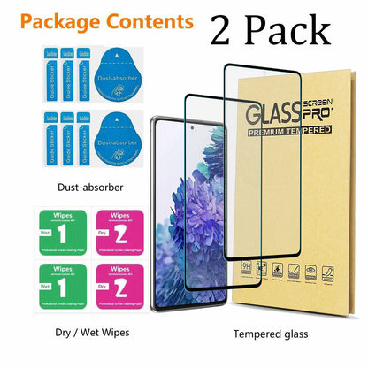 For Samsung Galaxy S20 FE 5G Phone Case, Shockproof Leather with Tempered Glass