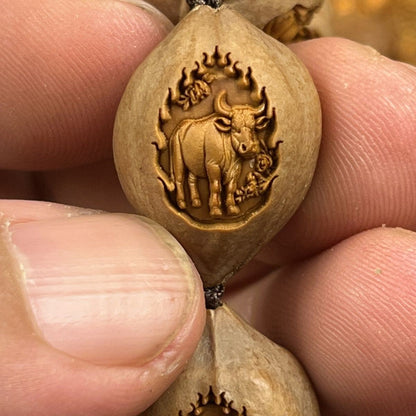 Olive Nut Natural Skin Handmade 12 Zodiac Animals Bracelet Wenwan Jewelry
