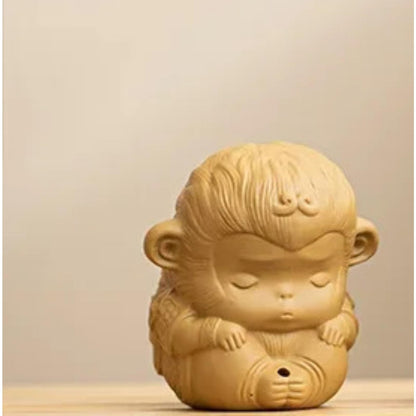 Buddha Zen Monkey Incense Holder Tea Pet 5.5cm 2.2in Tea Tray Desktop Decor