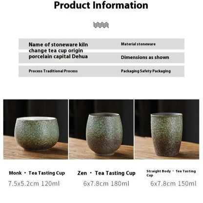 Coarse Pottery Kiln Change Tea Cup Single Cup Master Cup Retro Kung Fu Tea Set