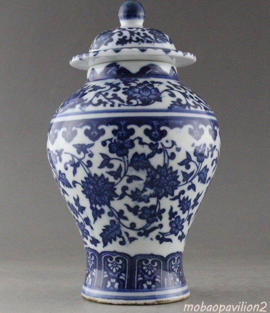 Fine China Hand Painted Flower Blue and White Porcelain Vase & Jar Decoration