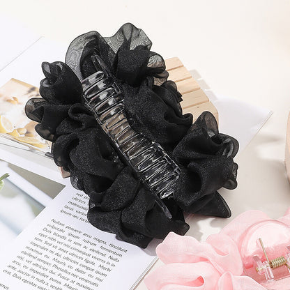 Large Chiffon Flower Bow Hair Claw Clip Hairgrip Hair Clamp Jaw Barrettes Women