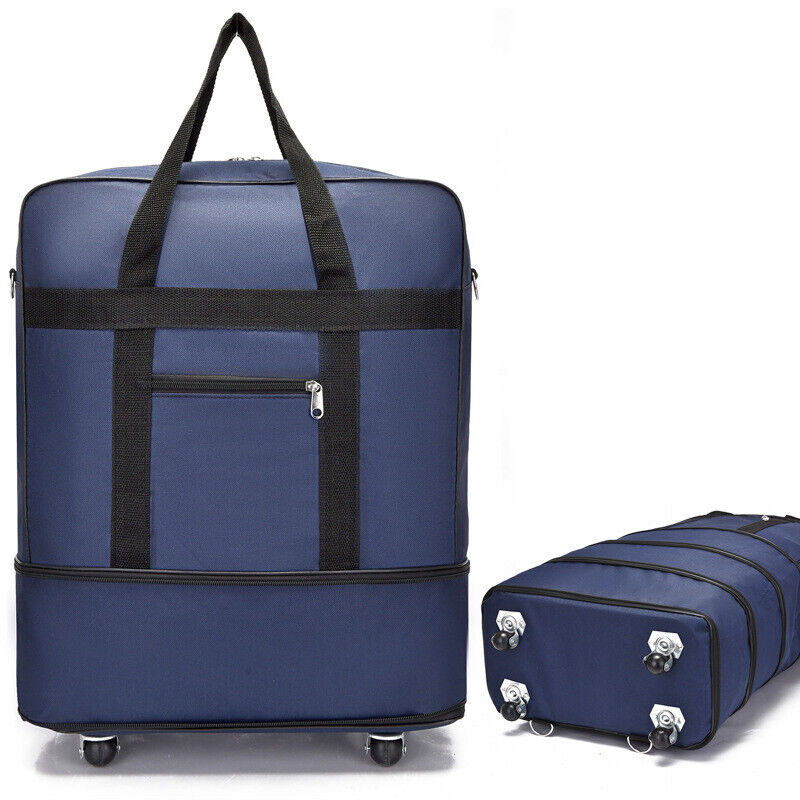 Large Capacity Foldable Luggage Trolley Bags Oxford Expendable Wheel Travel Bags