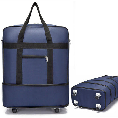 Large Capacity Foldable Luggage Trolley Bags Oxford Expendable Wheel Travel Bags