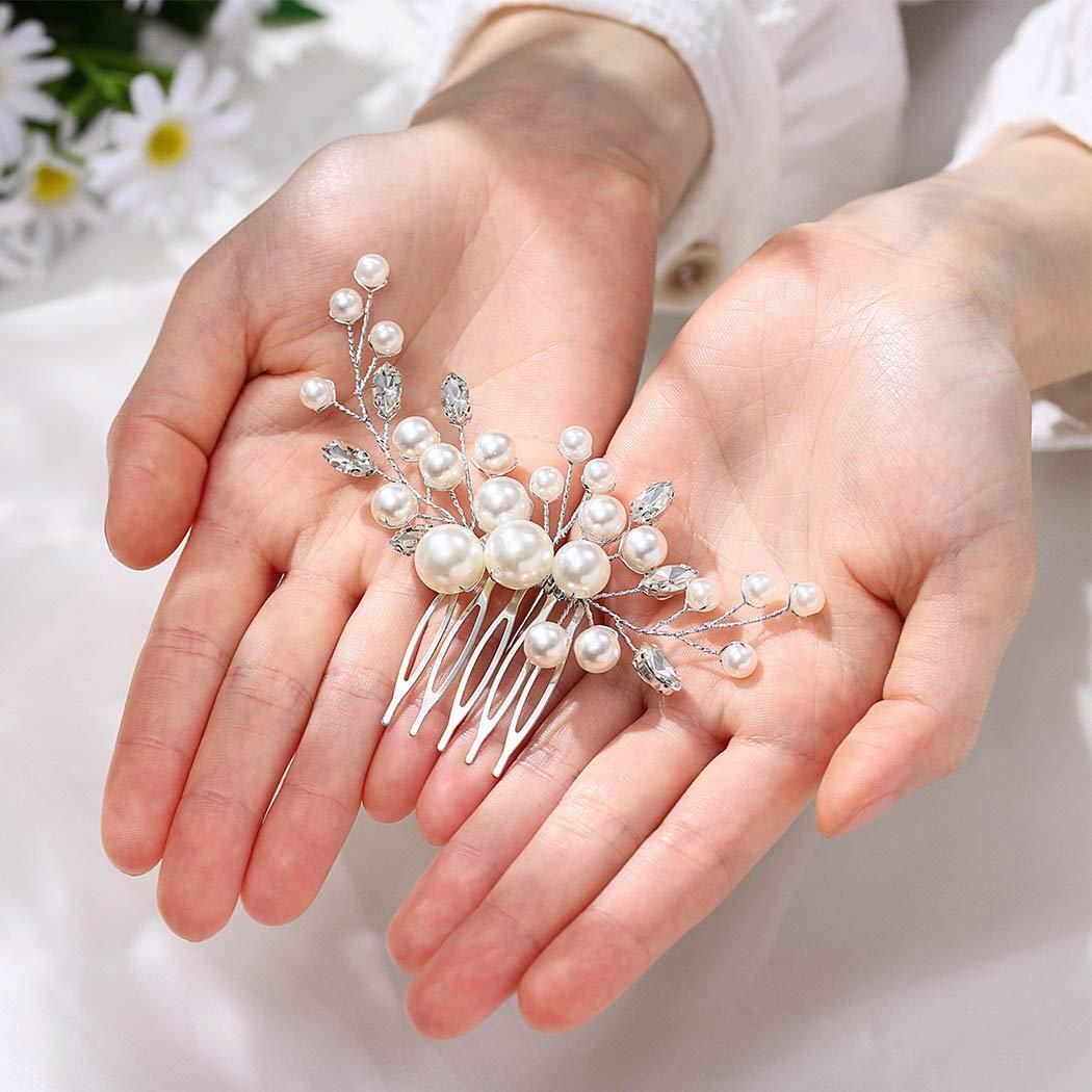 Women Hair Combs Korean Fashion Pearl Handmade Hairpins Clip DIY Styling Jewelry