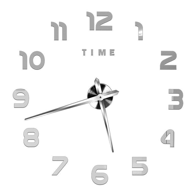 DIY Wall Clocks Acrylic Mirror Large 3D Frameless Home Living Room Decor 37-47In