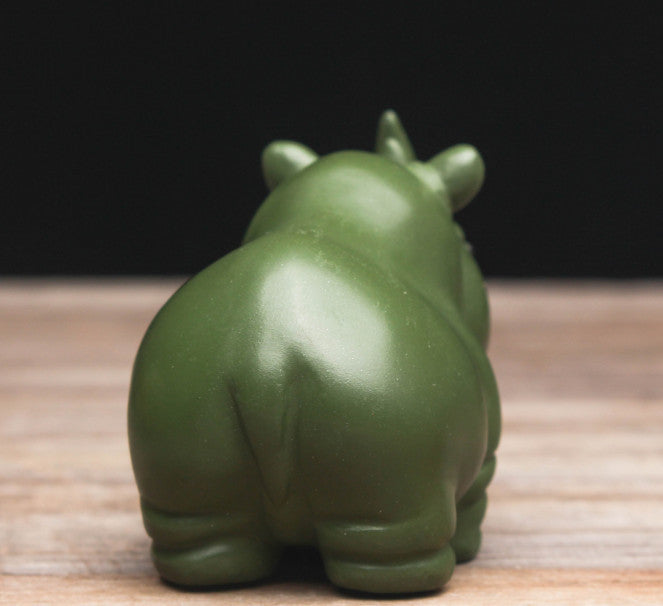 5.5cm Chinese Yixing Purple Clay Tea Pet Rhinoceros Statue Kung Fu Tea Ceremony