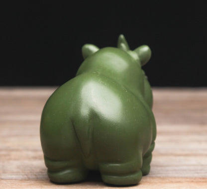 5.5cm Chinese Yixing Purple Clay Tea Pet Rhinoceros Statue Kung Fu Tea Ceremony