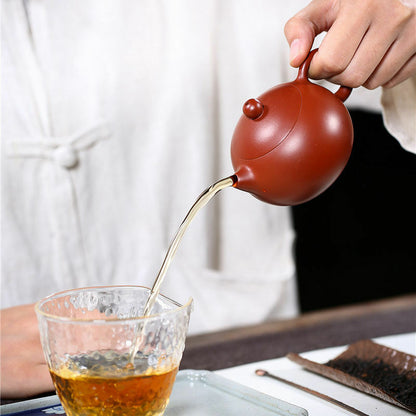 Xishi Pot Marked Ball Shaped Infuser Holes True Yixing Zisha Clay Dahongpao Pot