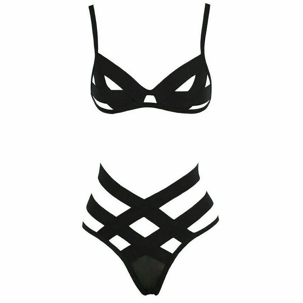 Womens Lingerie Set Bra and Panty Cross Strappy Harness Sexy Underwear Sleepwear
