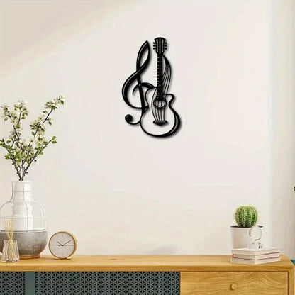 CIFbuy Black Metal Guitar Wall Art Iron Sculpture Home Decor Music Gift