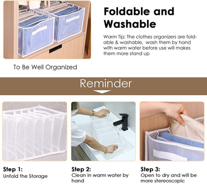 7 Grids Mesh Storage Box Closet Wardrobe Drawer Divider Clothes Organizer