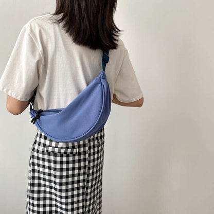 Crossbody Canvas Sling Bag For Women Hobos Chest Bag Students Shoulder Bag Strap