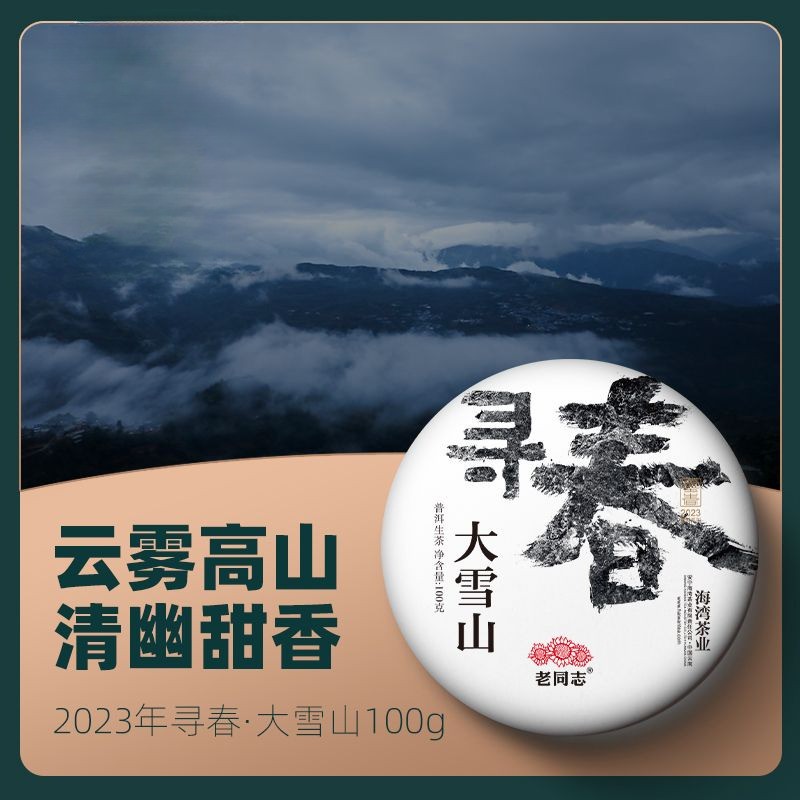 100g Pu'er Tea 2023 Mengku Daxueshan Spring Ancient Tree Raw Pu'er Tea Cake