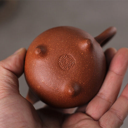 150ml Yixing Zisha Tea Pot Pottery Teapot Full Handmade Three Foot Words Tea Pot