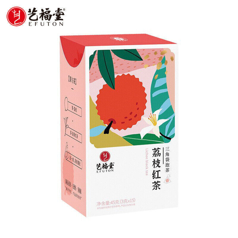 Medlar Goji Chinese Herbal Tea 【艺福堂 荔枝红茶45g（3g*15包）】茶包三角袋泡冷泡茶组合水果茶果干搭茉莉玫瑰
