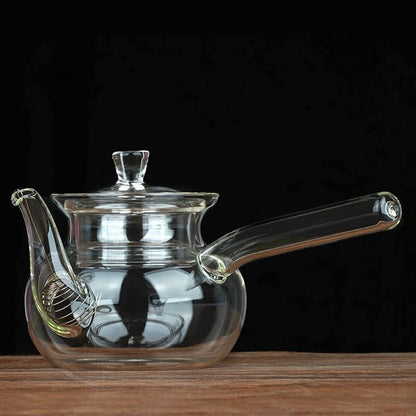 400ml Glass Teapot Side Handle Pot Heat Resistant Kettle Kung Fu Tea Set