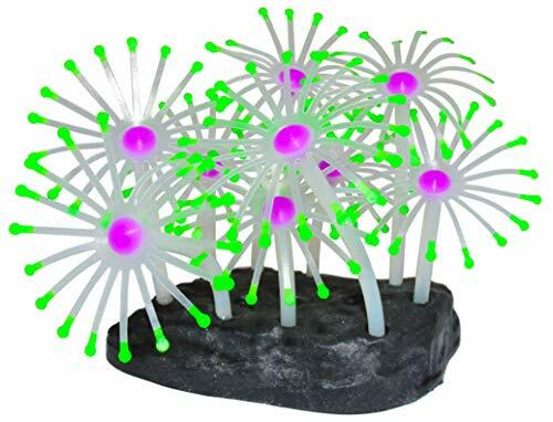 UV Glowing Silicone Faux Palythoa Coral Fish Tank Decoration with Weighted Base
