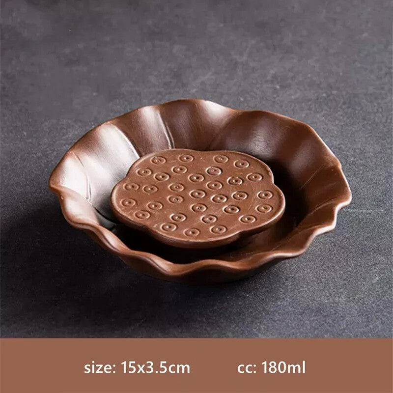 Purple Clay Tea Tray Water Storage Type Tea Sea Zisha Pot Bearing Tea Set Trays