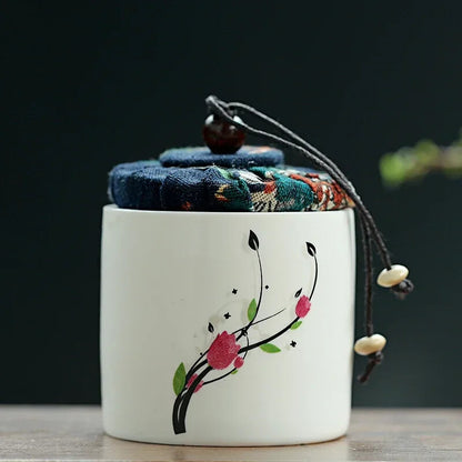 Ceramic Tea Caddy Tieguanyin Storage Tank Portable Travel Tea Box Sealed Tea Jar