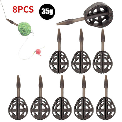 25/35g Inline Method Feeder Mold Bait Thrower Bait Plumb Set Zinc Alloy Carp Kit