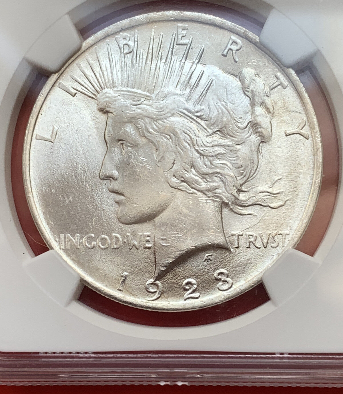 1923 PEACE SILVER DOLLAR NGC MS63 USA Old Constitution Money 美国和平银元 MS 63