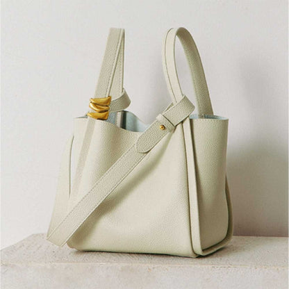 Genuine Leather Bucket Bag Unique Handbag Soft Cowhide Shoulder Bags 19*13*18 CM