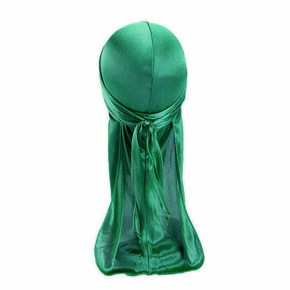 Silky Durag For Kids Boys Long Tailed Pirate Hat Hip-Hop Bandanas Doo Rag Turban