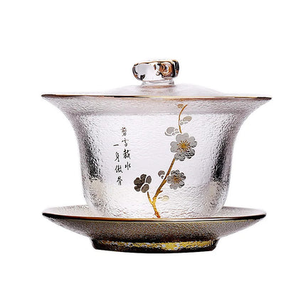 Transparent Gaiwan Tea Cup Sancai Tea Bowl Heat-resistant Cover Bowl Teaware