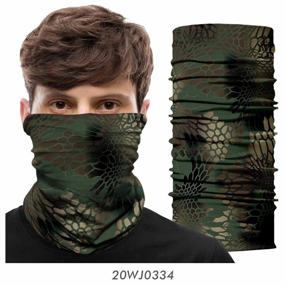 Neck Gaiter Bandana Buff Hiking Camping Hunting Tube Scarf Headwear Mask 50*25CM