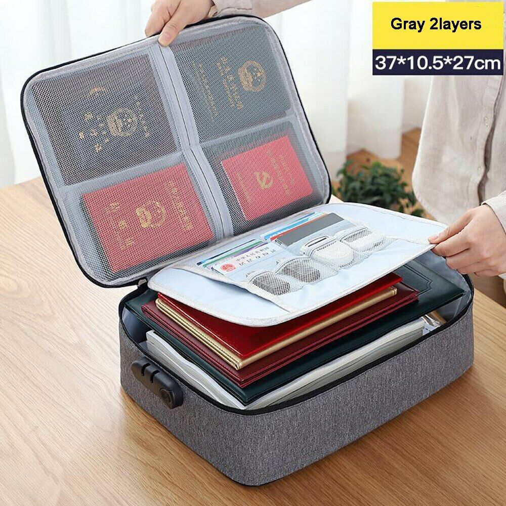 Storage Bag Large Capacity Multi-Layer Document Tickets Certificate File Storage